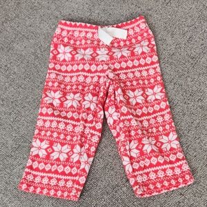 Cozy Red and White Kids Fleece Pants